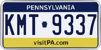 PA license plate KMT9337