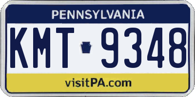 PA license plate KMT9348