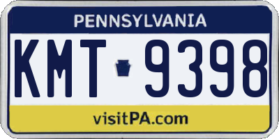 PA license plate KMT9398