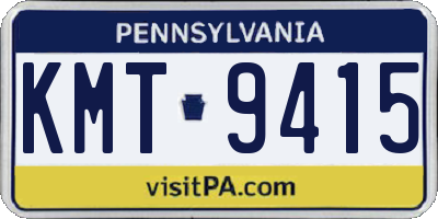 PA license plate KMT9415