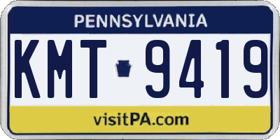 PA license plate KMT9419