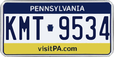 PA license plate KMT9534
