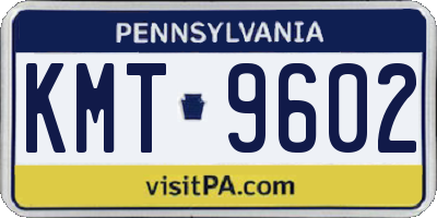 PA license plate KMT9602