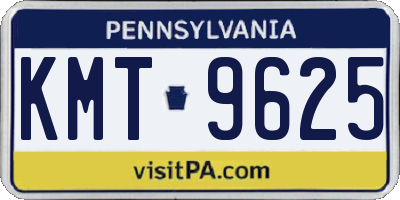 PA license plate KMT9625