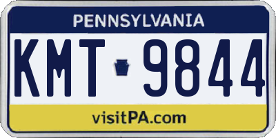 PA license plate KMT9844