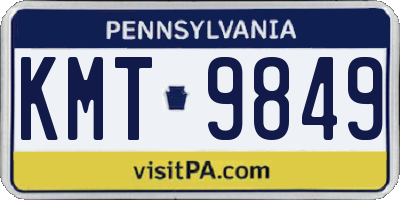 PA license plate KMT9849