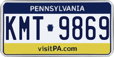 PA license plate KMT9869