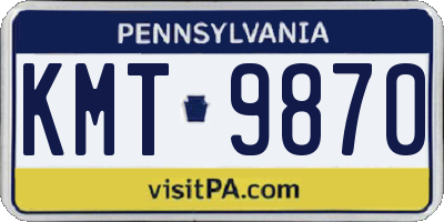 PA license plate KMT9870