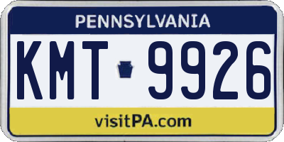 PA license plate KMT9926