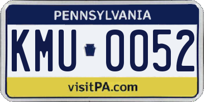 PA license plate KMU0052