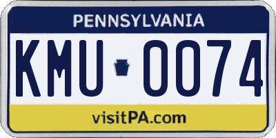 PA license plate KMU0074