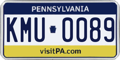 PA license plate KMU0089