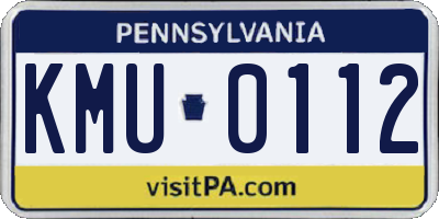 PA license plate KMU0112