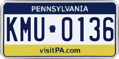 PA license plate KMU0136