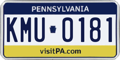 PA license plate KMU0181