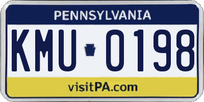 PA license plate KMU0198