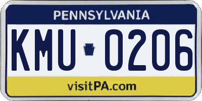 PA license plate KMU0206