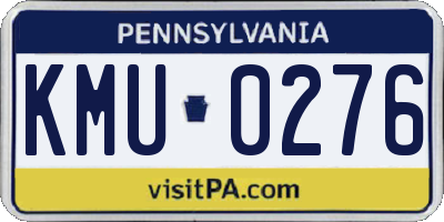 PA license plate KMU0276