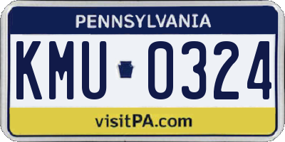 PA license plate KMU0324