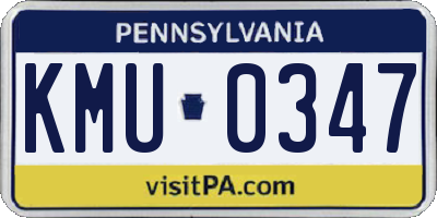 PA license plate KMU0347