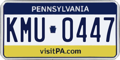 PA license plate KMU0447