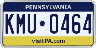 PA license plate KMU0464