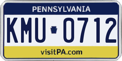 PA license plate KMU0712