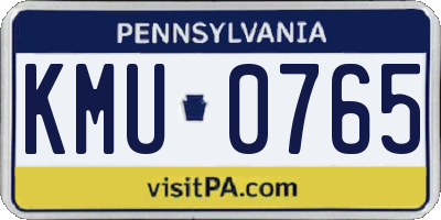 PA license plate KMU0765