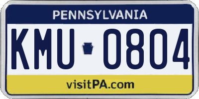 PA license plate KMU0804
