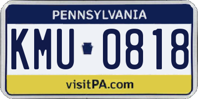 PA license plate KMU0818