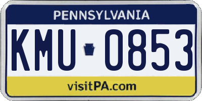 PA license plate KMU0853