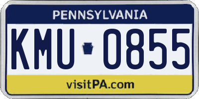 PA license plate KMU0855