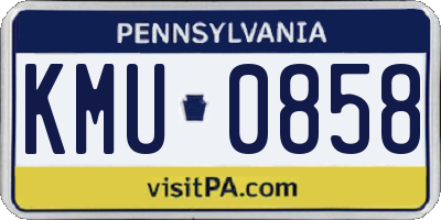 PA license plate KMU0858