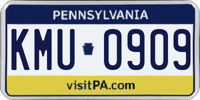 PA license plate KMU0909