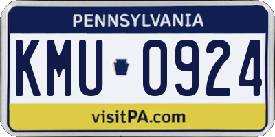 PA license plate KMU0924