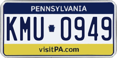 PA license plate KMU0949
