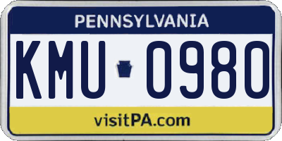 PA license plate KMU0980