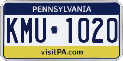 PA license plate KMU1020