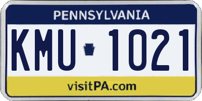 PA license plate KMU1021