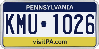 PA license plate KMU1026