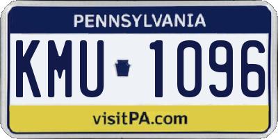 PA license plate KMU1096
