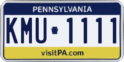 PA license plate KMU1111
