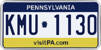 PA license plate KMU1130