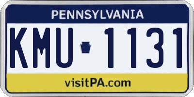 PA license plate KMU1131