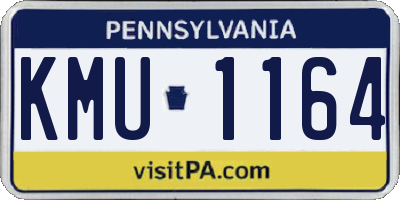 PA license plate KMU1164