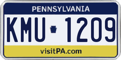 PA license plate KMU1209