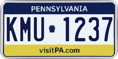 PA license plate KMU1237