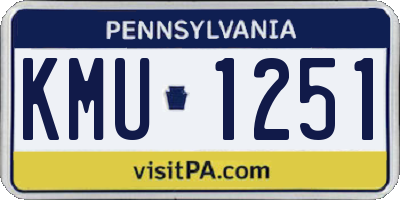 PA license plate KMU1251