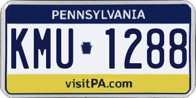 PA license plate KMU1288