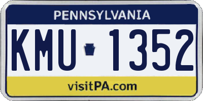 PA license plate KMU1352